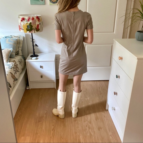 Women’s nude real leather Alice Street dress - Picture 3 of 4